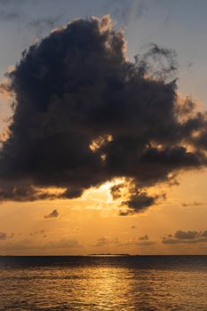 Dramatic sunrise over the sea.