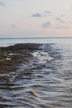 Beautiful rocks formation on the beach in the early morning hour