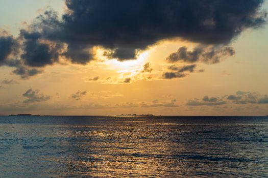 Dramatic sunrise over the sea. Nature