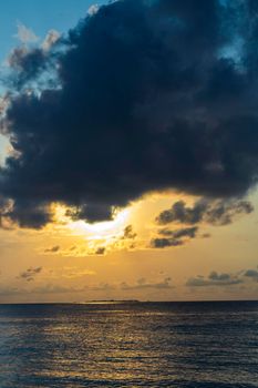 Dramatic sunrise over the sea.