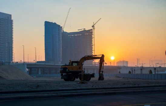 Dubai, UAE - 01.15.2021 Morning hour in Business bay district , Marasi drive