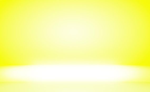 Abstract solid of shining yellow gradient studio wall room background