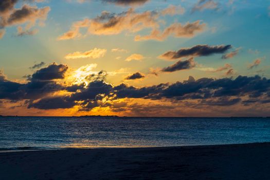 Dramatic sunset over the sea