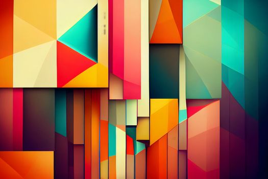 abstract flat colorful geometric background, neural network generated art. Digitally generated image. Not based on any actual scene or pattern.