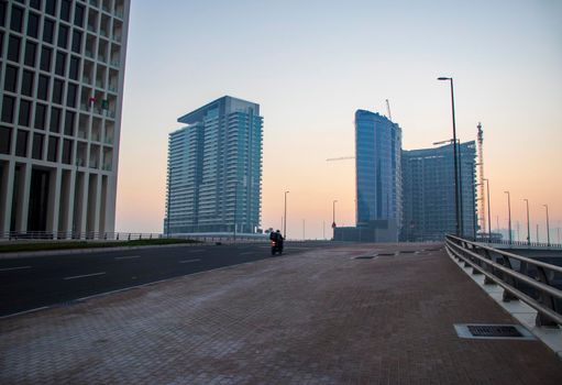 Dubai, UAE - 01.15.2021 Morning hour in Business bay district , Marasi drive