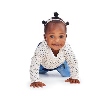 Its the little things that make life so amazing. Studio shot of an adorable baby girl isolated on white