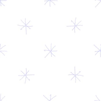 Hand Drawn Snowflakes Christmas Seamless Pattern. Subtle Flying Snow Flakes on chalk snowflakes Background. Alluring chalk handdrawn snow overlay. Authentic holiday season decoration.