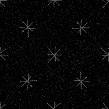 Hand Drawn Snowflakes Christmas Seamless Pattern. Subtle Flying Snow Flakes on chalk snowflakes Background. Authentic chalk handdrawn snow overlay. Pleasing holiday season decoration.