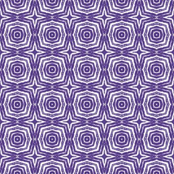 Tiled watercolor pattern. Purple symmetrical kaleidoscope background. Hand painted tiled watercolor seamless. Textile ready alluring print, swimwear fabric, wallpaper, wrapping.