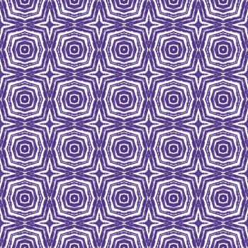 Tiled watercolor pattern. Purple symmetrical kaleidoscope background. Hand painted tiled watercolor seamless. Textile ready alluring print, swimwear fabric, wallpaper, wrapping.