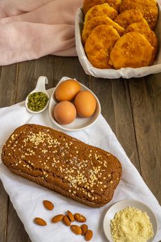 Keto diet egg brownie with almond flour