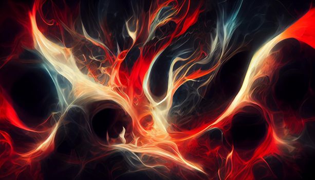 Halloween horror digital art abstract thief of red fire background. Digital illustration
