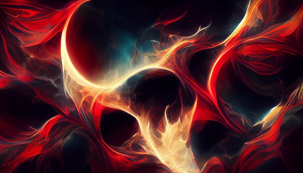 Halloween horror digital art abstract thief of red fire background. Digital illustration
