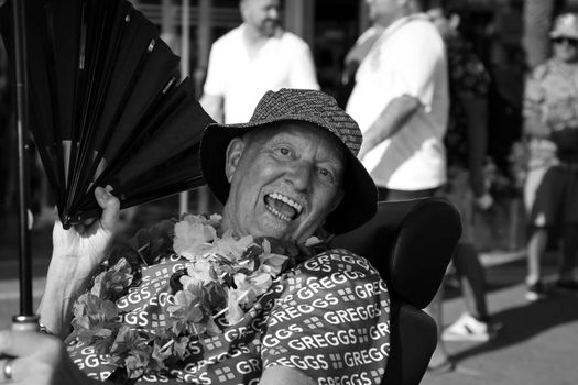 Benidorm, Alicante, Spain- September 10, 2022: People dancing and having fun at the Gay Pride Parade in Benidorm in September