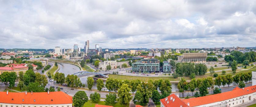 Panoramic View to modern part of Vilnius, capital of Lithuania