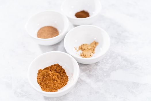 Homemade pumpkin pie spice for Autumn recipes.