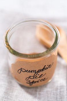 Homemade pumpkin pie spice for Autumn recipes.