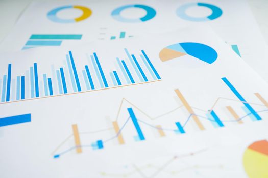 Charts Graphs paper. Financial development, Banking Account, Statistics, Investment Analytic research data economy, Stock exchange Business office company meeting concept.