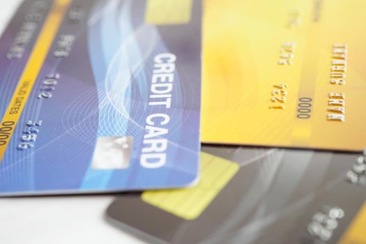 Credit card for online shopping, security finance business concept.