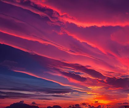 Beautiful orange sky and clouds at sunset. orange sunset, golden sky.