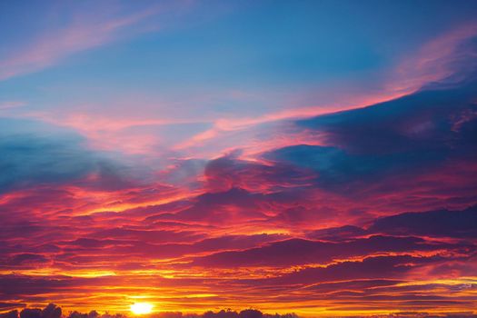 Beautiful orange sky and clouds at sunset. orange sunset, golden sky.