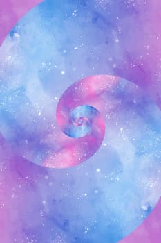 Tie dye background with blue and pink spyral - watercolor graphic design