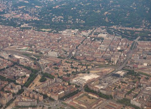 Aerial view of the city of Turin, Italy