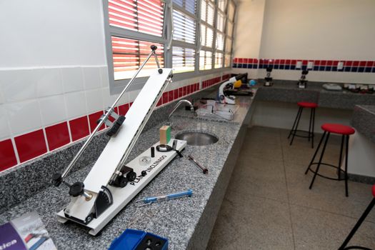 santana, bahia, brazil - september 13, 2022: laboratory of a full-time state public school in the city of Santana.