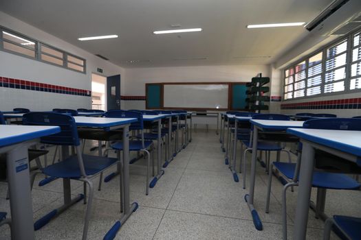 santana, bahia, brazil - september 13, 2022: classroom of a full-time state public school in the city of Santana.