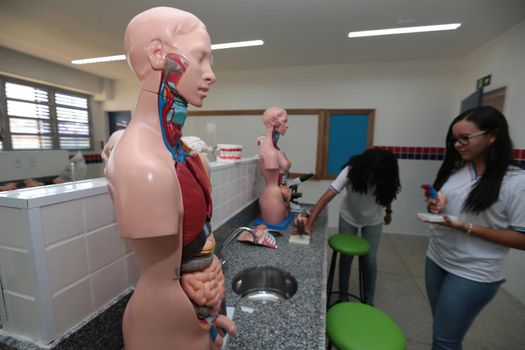 santana, bahia, brazil - september 13, 2022: laboratory of a full-time state public school in the city of Santana.
