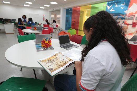 santana, bahia, brazil - september 13, 2022: library of a full-time state public school in the city of Santana.