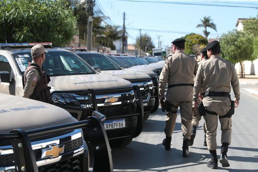 irece, bahia, brazil - september 13, 2022: new vehicles of the military police of Bahia delivered by the state government in the city of Irece.