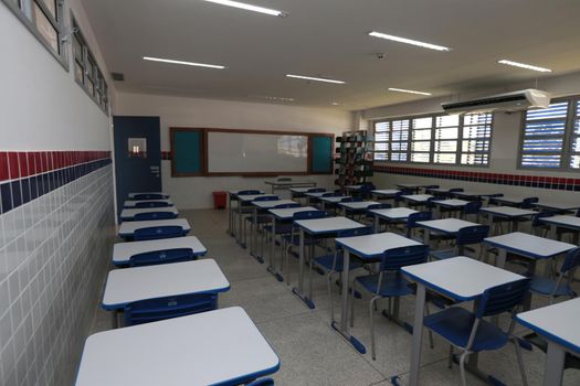 santana, bahia, brazil - september 13, 2022: classroom of a full-time state public school in the city of Santana.