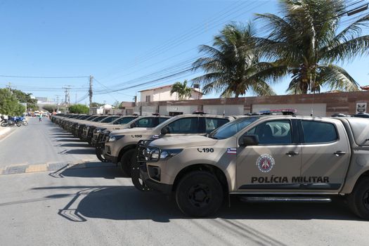irece, bahia, brazil - september 13, 2022: new vehicles of the military police of Bahia delivered by the state government in the city of Irece.