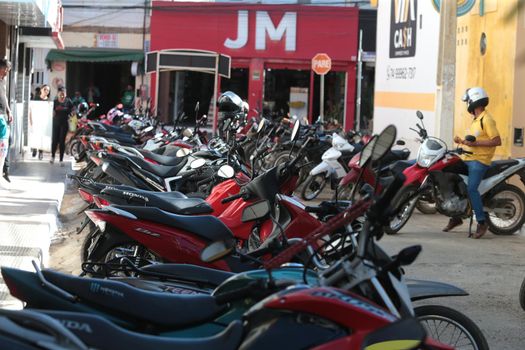 irece, bahia, brazil - september 13, 2022: Motorcycles are seen in a parking lot in the city of Irece