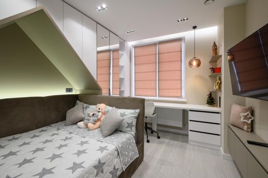 Cozy children bedroom with elegant and modern details