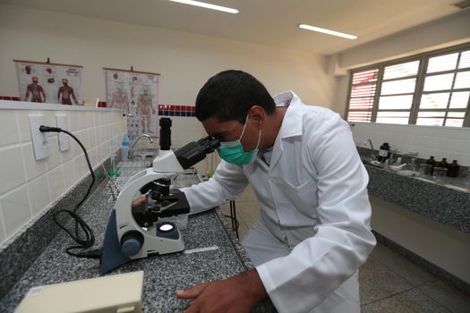santana, bahia, brazil - september 13, 2022: laboratory of a full-time state public school in the city of Santana.