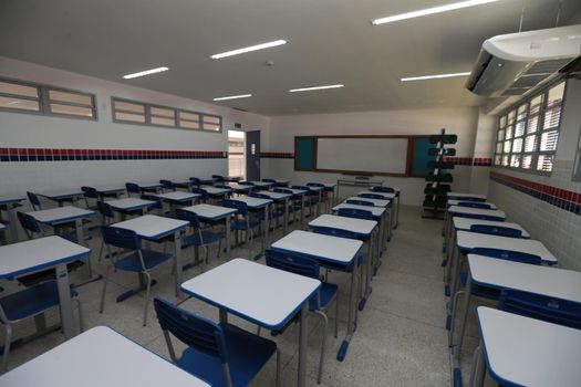 santana, bahia, brazil - september 13, 2022: classroom of a full-time state public school in the city of Santana.