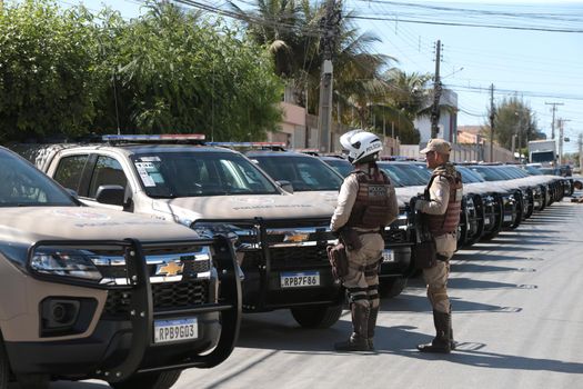 irece, bahia, brazil - september 13, 2022: new vehicles of the military police of Bahia delivered by the state government in the city of Irece.