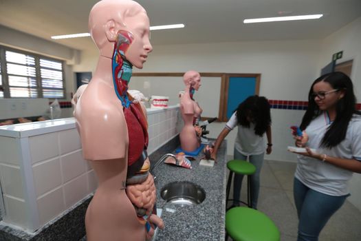 santana, bahia, brazil - september 13, 2022: laboratory of a full-time state public school in the city of Santana.