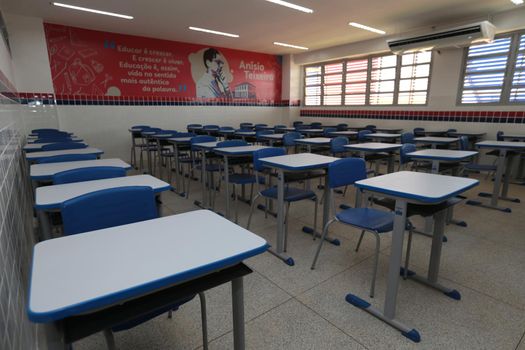 santana, bahia, brazil - september 13, 2022: classroom of a full-time state public school in the city of Santana.