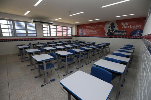 santana, bahia, brazil - september 13, 2022: classroom of a full-time state public school in the city of Santana.