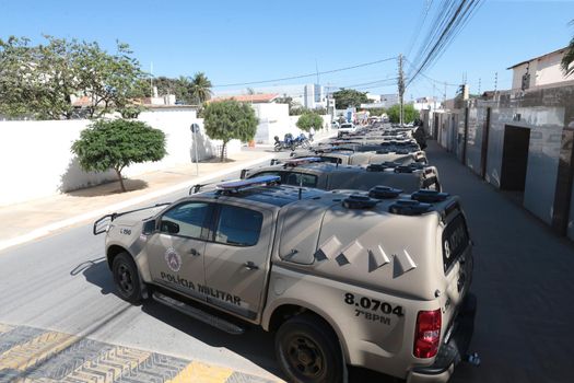irece, bahia, brazil - september 13, 2022: new vehicles of the military police of Bahia delivered by the state government in the city of Irece.