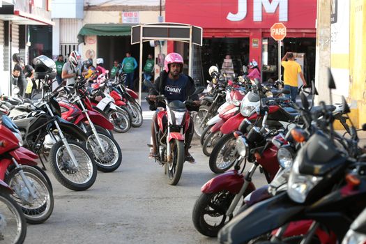 irece, bahia, brazil - september 13, 2022: Motorcycles are seen in a parking lot in the city of Irece