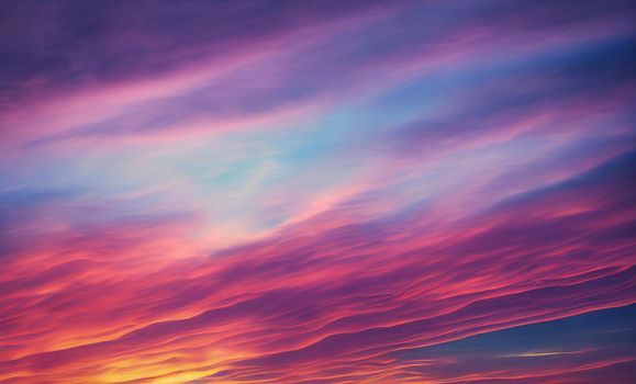 Beautiful pastel pink and purple skies and clouds at night as the sun sets. Beautiful sky and clouds