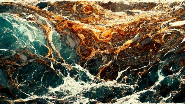 Luxurious Dark Agate Marble texture with Golden veins. Polished Quartz Stone Background Striped by nature with a unique patterning