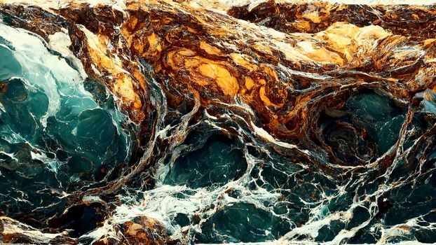 Luxurious Dark Agate Marble texture with Golden veins. Polished Quartz Stone Background Striped by nature with a unique patterning