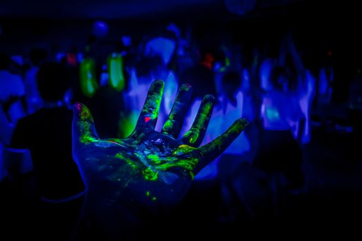 Image of Nightclub fluorescent paint. Shooting Location: Tokyo metropolitan area