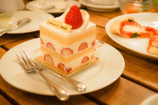 Image of delicious shortcake. Shooting Location: Tokyo metropolitan area