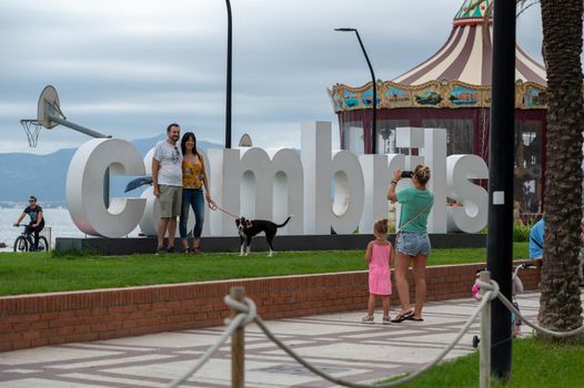 Cambrils, Spain : 2022 September 10 : Panorama at the end of summer in the tourist city of Cambrils in Catalonia in the summer of 2022.